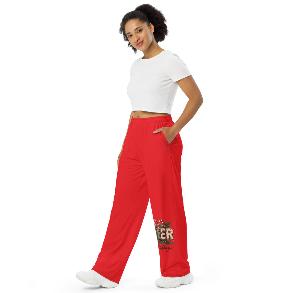 Christmas Cheer Lounge Pants Unisex Wide-Leg Pants